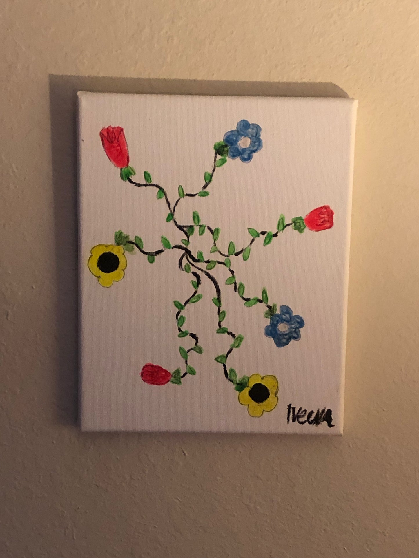 Floral Arrangements and Moon Over the Ocean original oil paintings