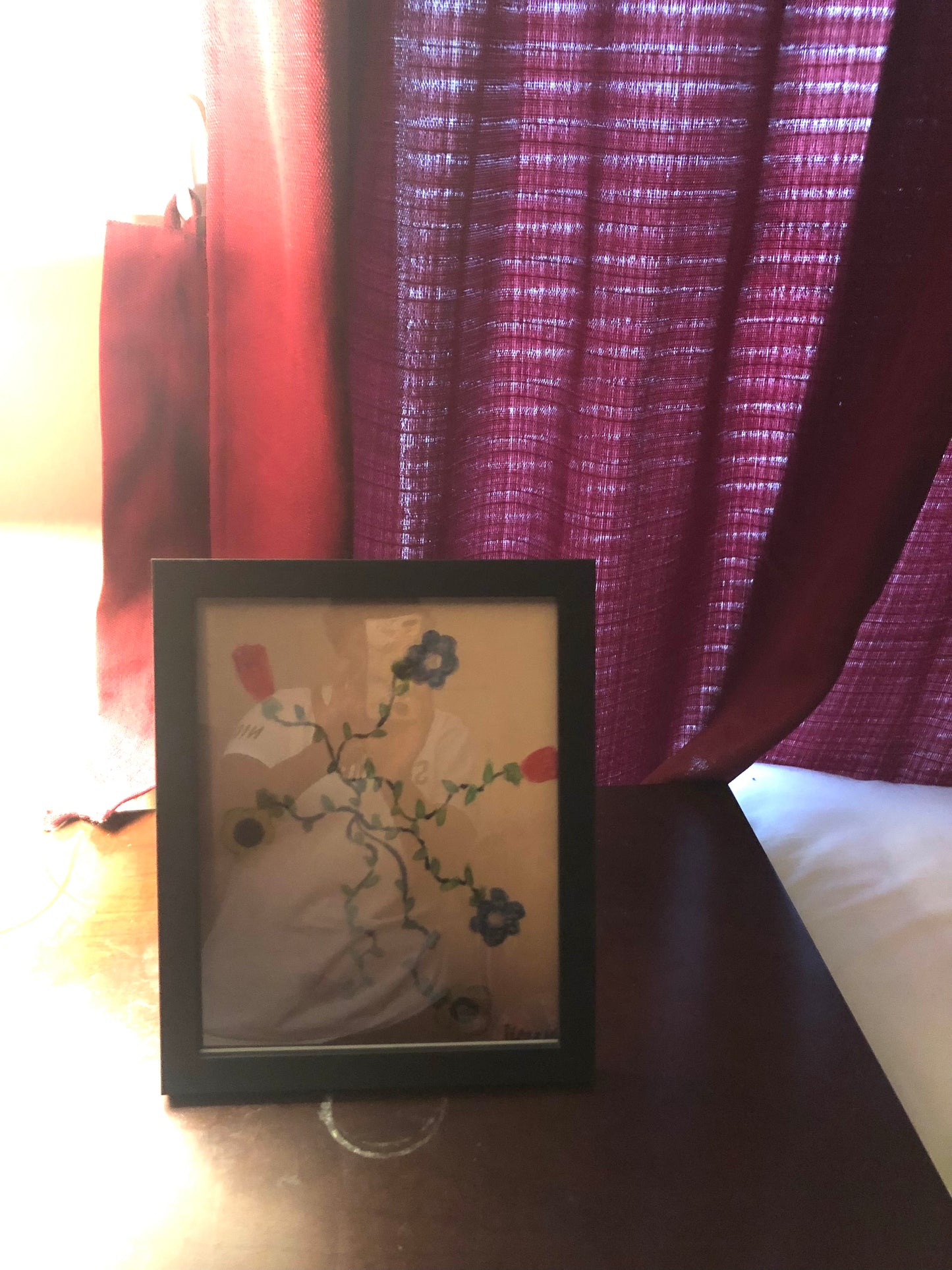 Floral Arrangements and Moon Over the Ocean