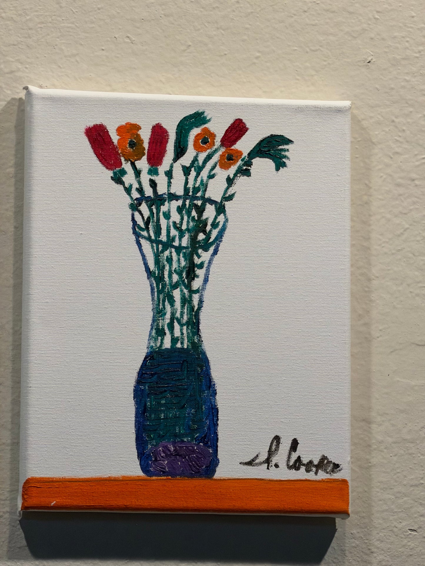 11oz Ceramic Mug Ceramic White and Flowers in a Vase oil painting